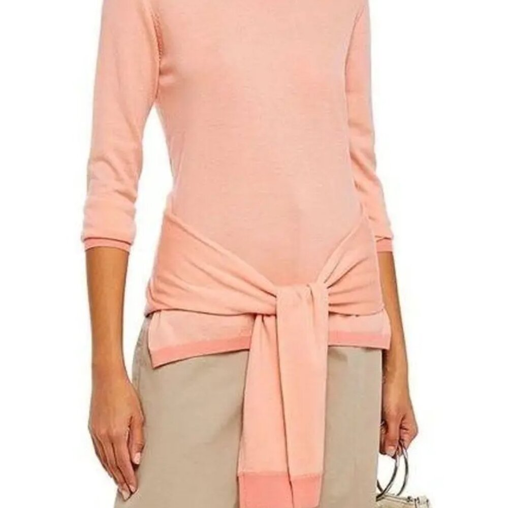 🇫🇷 Maje Meryla Peach Tie-Waist Wool Sweater - Sz M - WORN ONCE